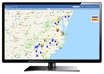 Color-coded Network Map